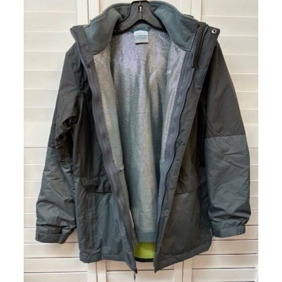 Columbia Interchange Gray Hooded Jacket Mens Size L Water-Resistant Shell - Picture 3 of 4